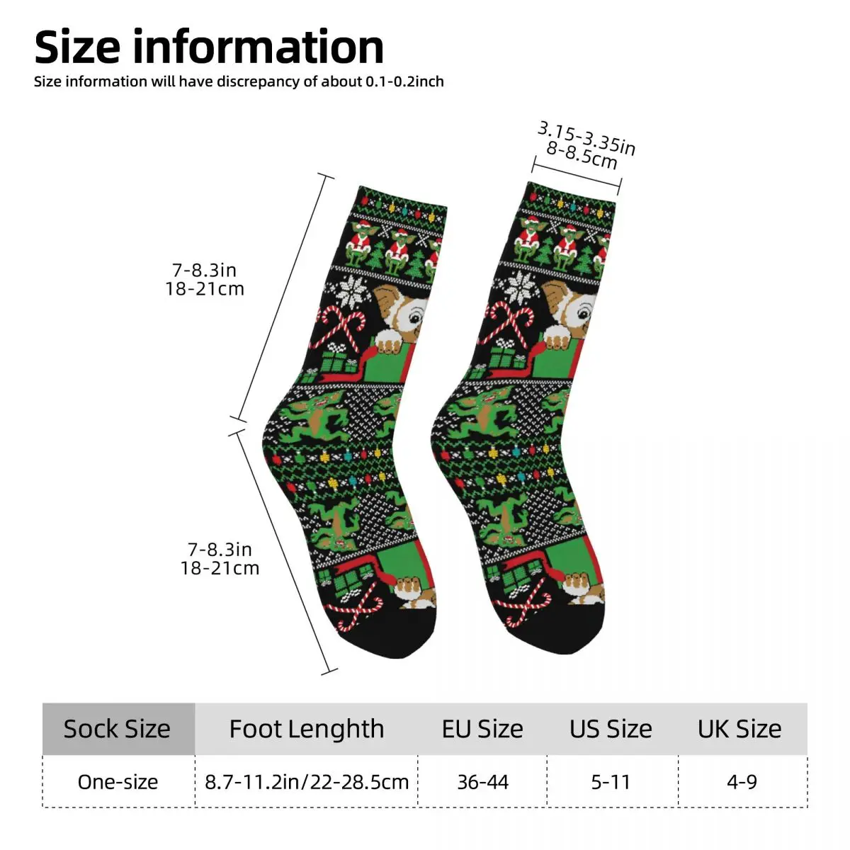 Gizmo Gremlins Socks Autumn Christmas Stockings Gothic Men Soft Socks Custom Running Non Slip Socks