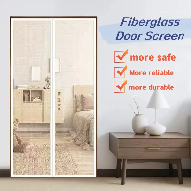

White Gray Fibreglass Magnetic Screen Easy Installation Door Curtain Anti-Mosquito Net Fly Insect Screen Mesh Automatic Closin