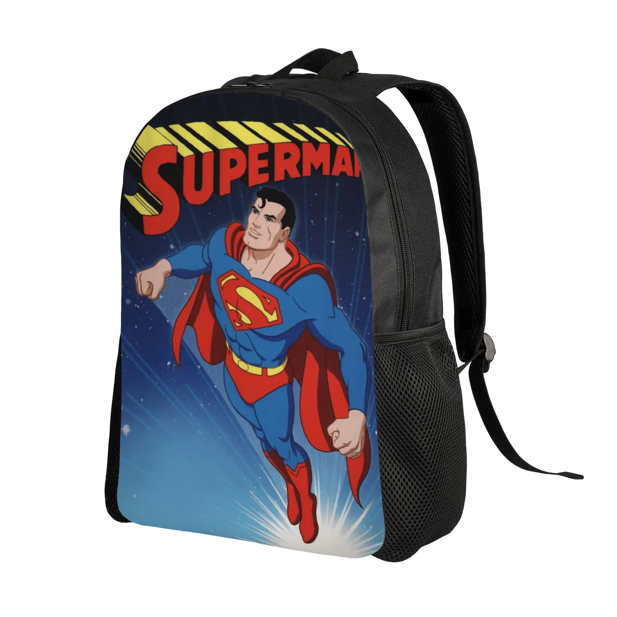 Back to school season Large Capacity Vintage Retro Superman Comic Poster Handbag  Female Backpack