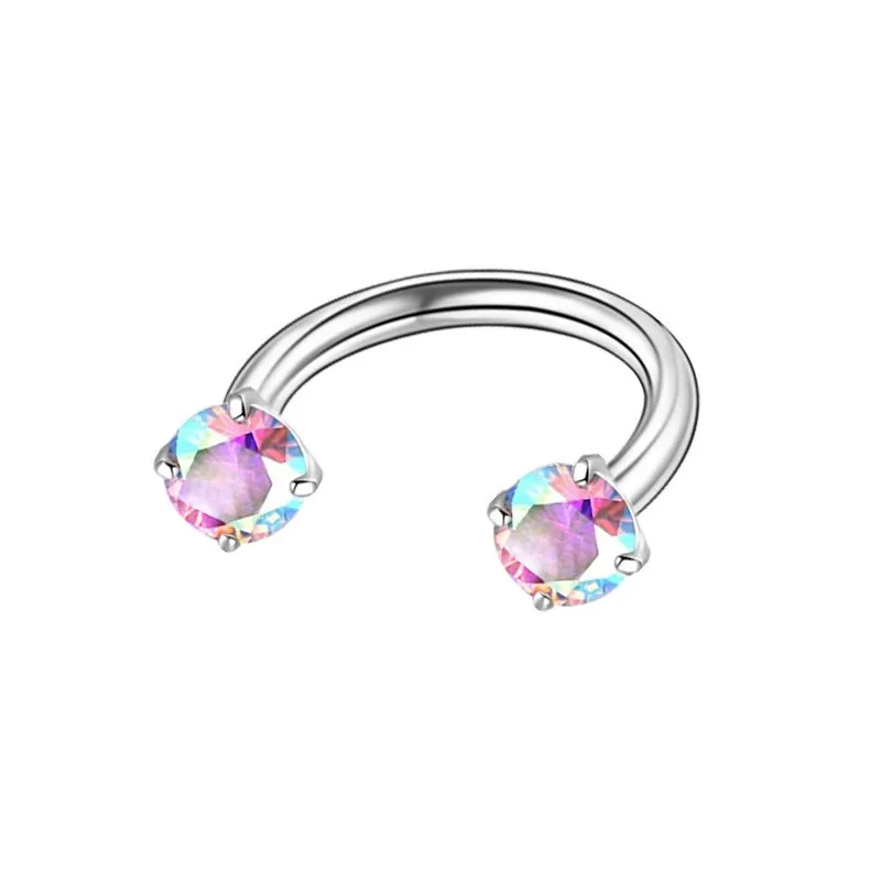 Stainless Steel Cz Horseshoe Piercing Earring Nose Septum Hoops Labret Ring Women Men Helix Tragus Jewelry Daith Earrings Nipple