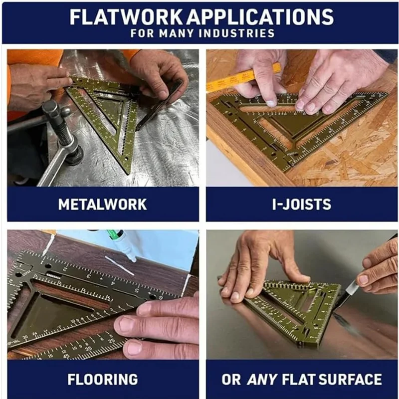 ONCE 4Pcs Innovative Rafter Square Tool, Rafter Square Tool,Rafter Square,High Precision Triangle Ruler With Jig Block