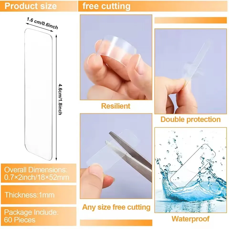 Can Be Reused Super Strong Double Sided Adhesive Tape Transparent Wall Stickers Water Proof Household Products Adhesives view 5