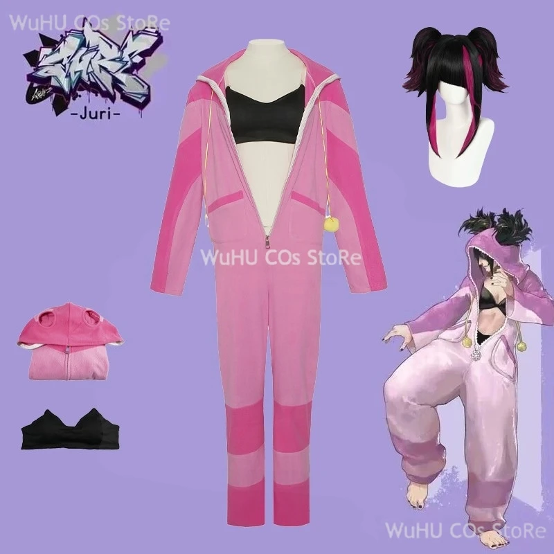 Vrouwen Juri Cosplay Fantasy Jumpsuits Anime Fighter Game SF Kostuum Vermomming Vrouwelijke Rollenspel Volwassen Meisjes Halloween Fantasia Pak