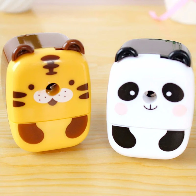 cute cartoon panda pencil sharpener kawaii manual hand crank cortador de lapis para a escola papelaria coreana kid gift material de escritorio 01