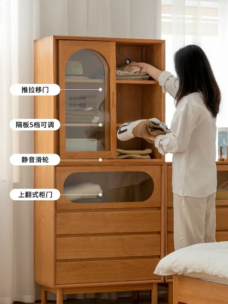 

Japanese-Style Solid Wood Floor Storage Study Cherrywood Storage Cabinet