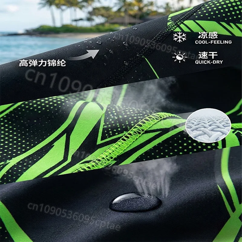 Men's Split Swimsuit Rash Guard Set High Elastic Nylon Fabric Jellyfish Wear for Snorkeling Swimming Diving Water Sports