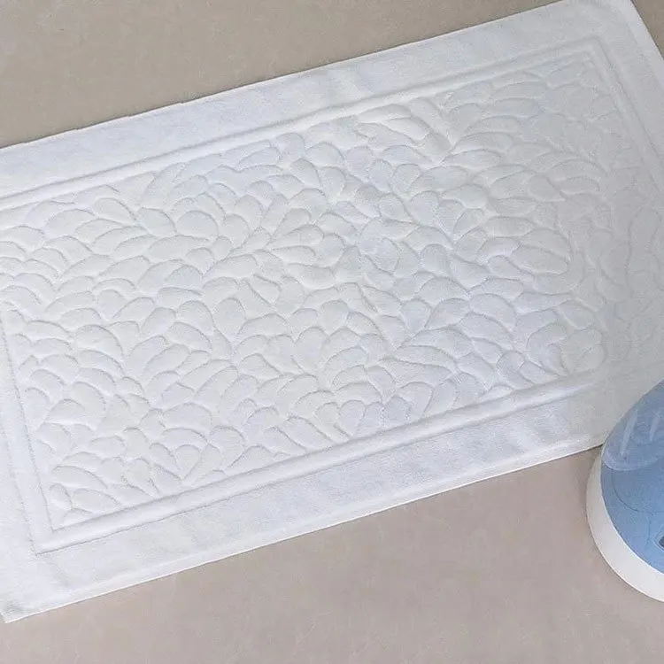 Cotton Hotel Thick Floor Towel Absorbent Non Slip Foot Pattern Floor Mat Jacquard Towel Bathroom Toilet 50x80cm
