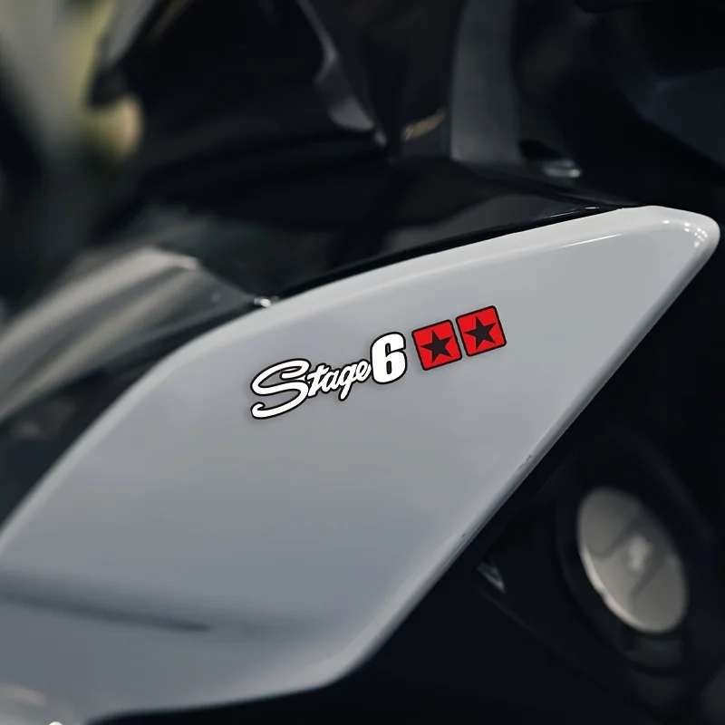 

Набор из 2 наклеек в стиле Stage6 с узором в виде звезд, водонепроницаемые виниловые наклейки для украшения мотоциклов, автомобилей и шлемов