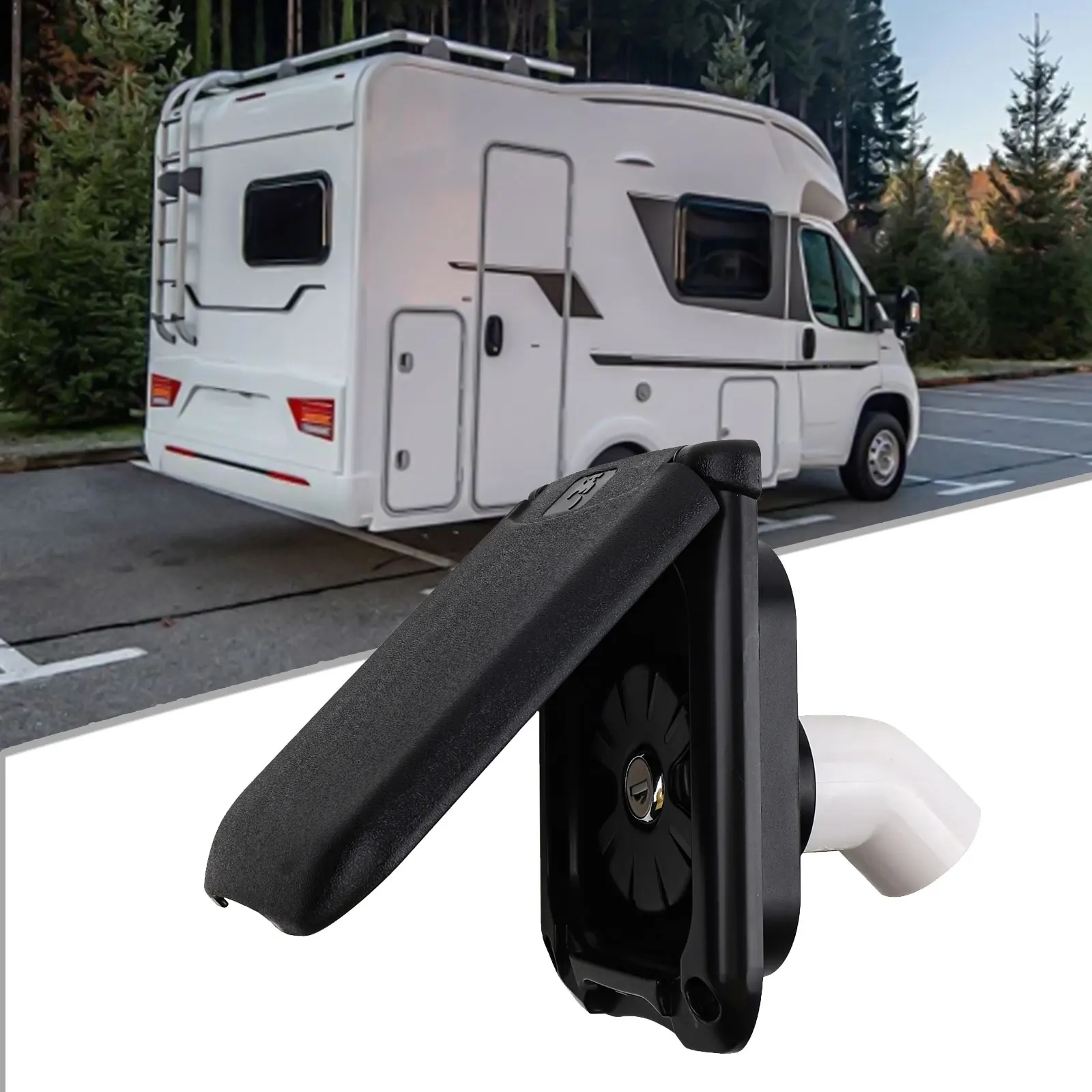 

Camping Water Supply Gravity Inlet Magnetic Cover Dual Key Locking System Dirt Protector Harsh Weather Resistance