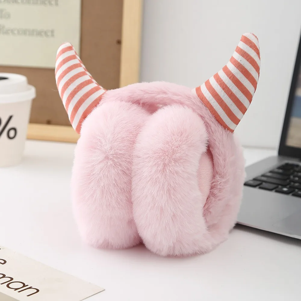 

Креативные милые рога, кроличьи уши, теплые наушники, чехол для ушей с кроличьими ушками, сохраняющий тепло, мягкие складные наушники на открытом воздухе