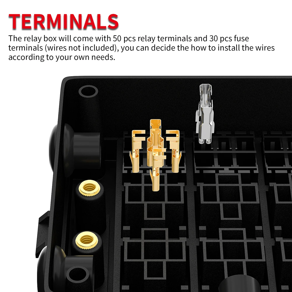 10 Way Car Relay Box 12V Fuse Box 15 Way Blade Fuse Holder For Automotive Marine With Termianls