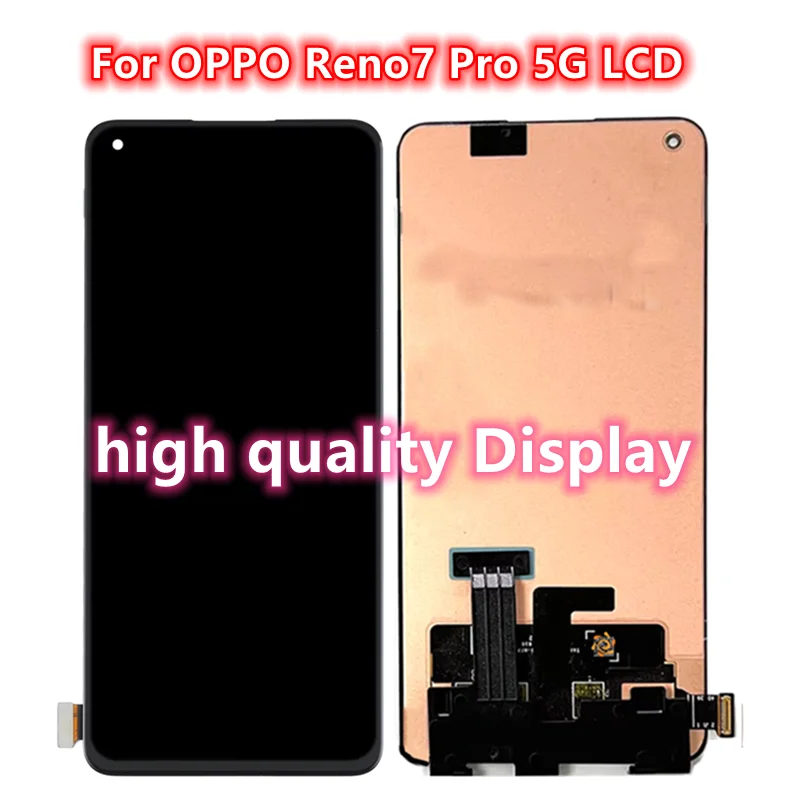 Tested 6.55'' AMOLED For OPPO Reno 7 Pro 5G LCD PFDM00 LCD Display Touch Screen Digitizer Assembly For Reno 7Pro CPH2293 LCD