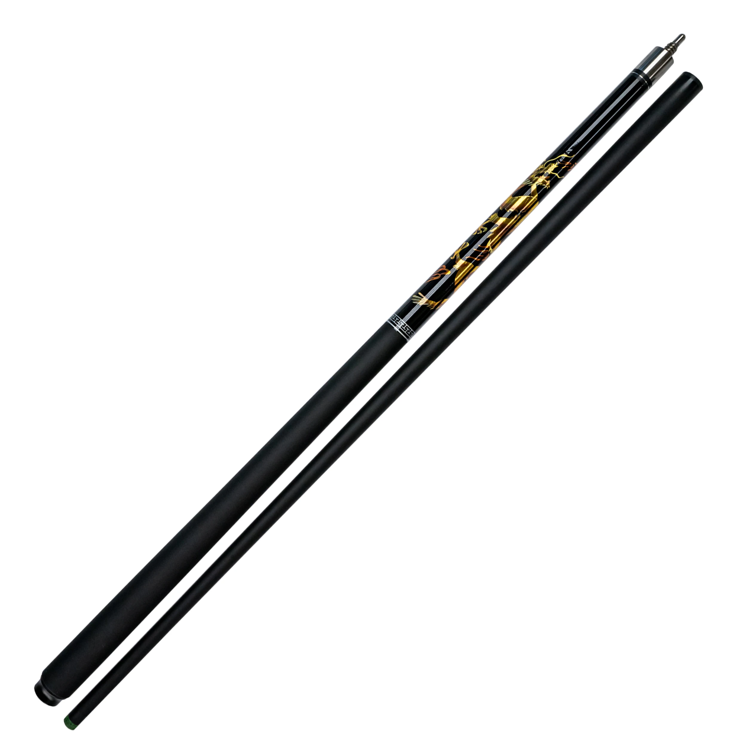 Black Technology Carbon 9-Ball Pool Cue with Golden Dragon Pattern Anti-Sweat and Anti-Stick Grip, Essential for Beginners