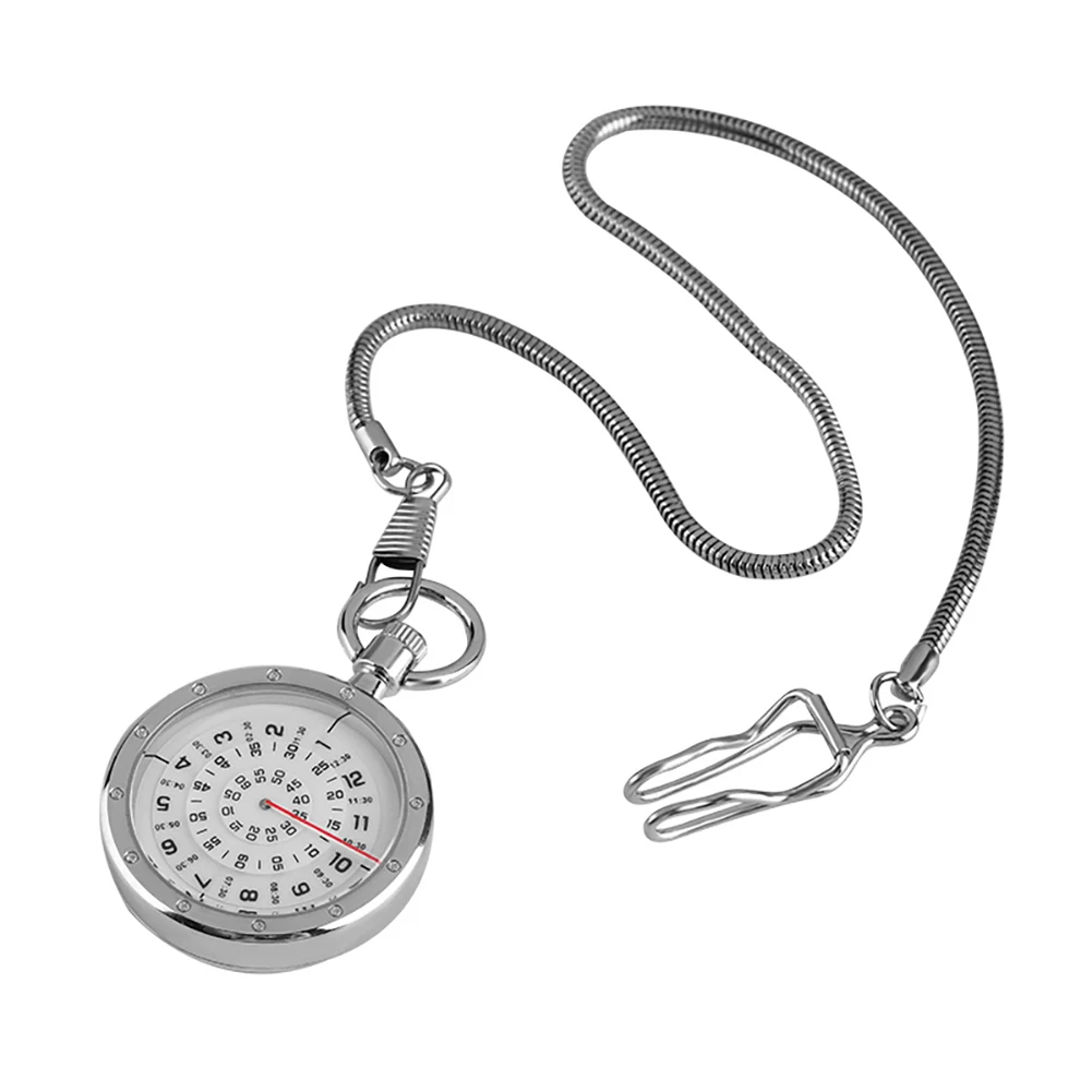 Minimalism Three-layer Second Disk Serpentine Design Hollow Movement Quartz Pocket Watch Pendant Gift With Chain Pocket Watches