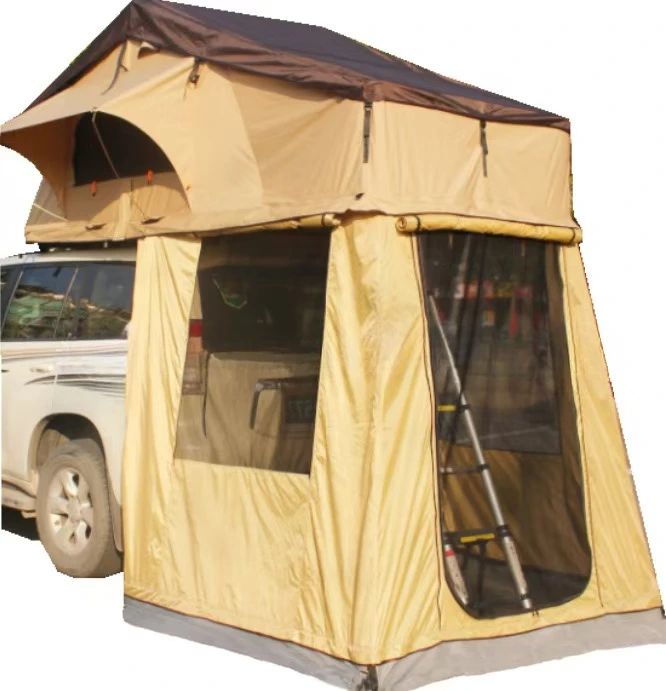 Hot Selling Camping Travel Auto Khaki 3-4 Person Car 4*4 Aluminum Roof Top Tent