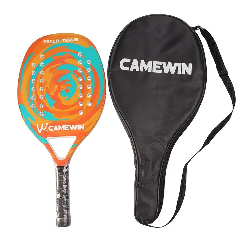 ไม้เทนนิสชายหาด Camewin พาเดลพาย 50% คาร์บอนไฟเบอร์ EVA Core ไม้เทนนิสน้ําหนักเบาพร้อมกระเป๋าป้องกัน Soft Face