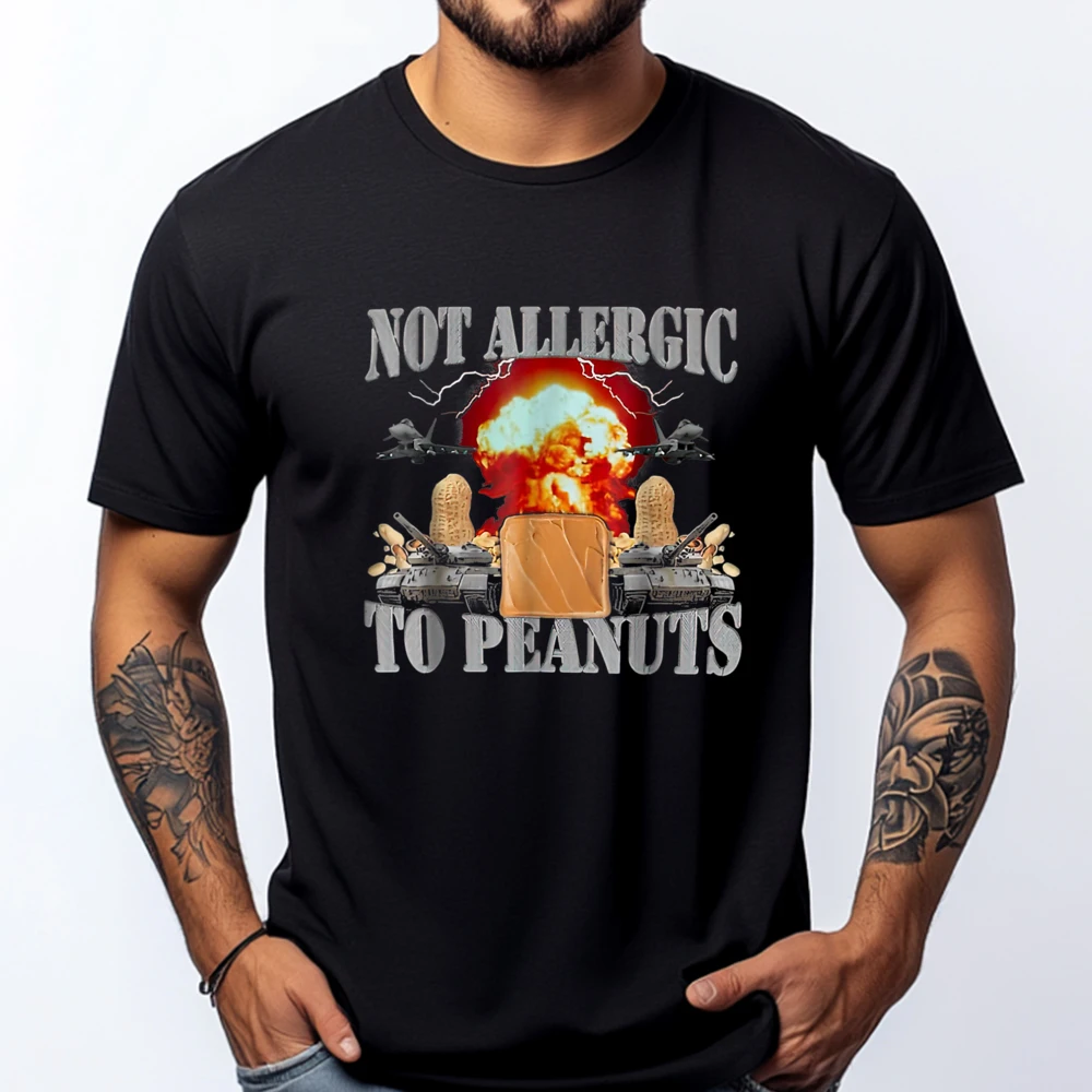 

Funny Weird Meme Not Allergic To Peanut Cursed Peanut Butter T Shirts For Men T-Shirts Valentines Day