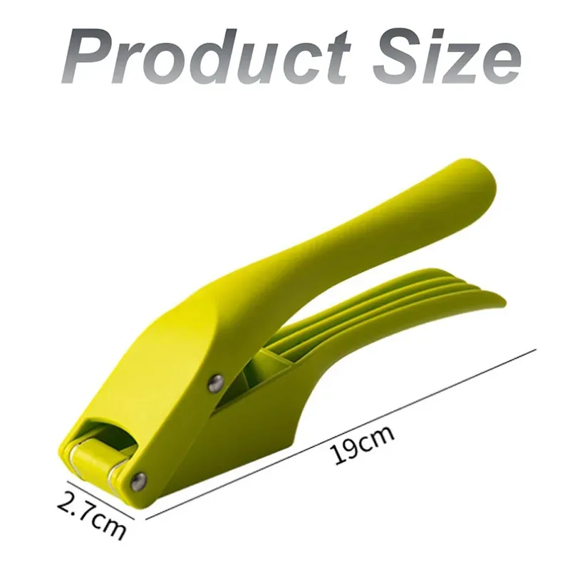TOPLIVING Plastic 2 In 1 Garlic Press With Peeler Multifunctional Garlic Crusher Wide Handle Double Slot Garlic Chopper Mincer K