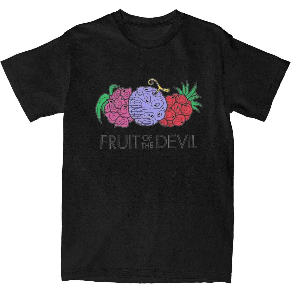 Vintage T Shirt Fruit Of The Devil Nut Ones P-Piece 100 Cotton T-Shirts for Male Summer Y2K Fun Casual Short Sleeve Clothes