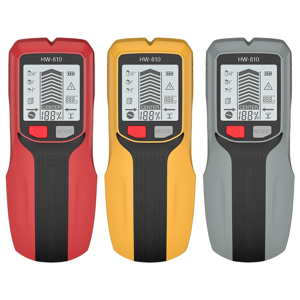 Умный сканер шпилек 6 в 1, настенный сканер, высокоточный инструмент для поиска шпилек, детектор шпилек для проводов переменного тока, металлических шпилек, деревянная соединительная труба