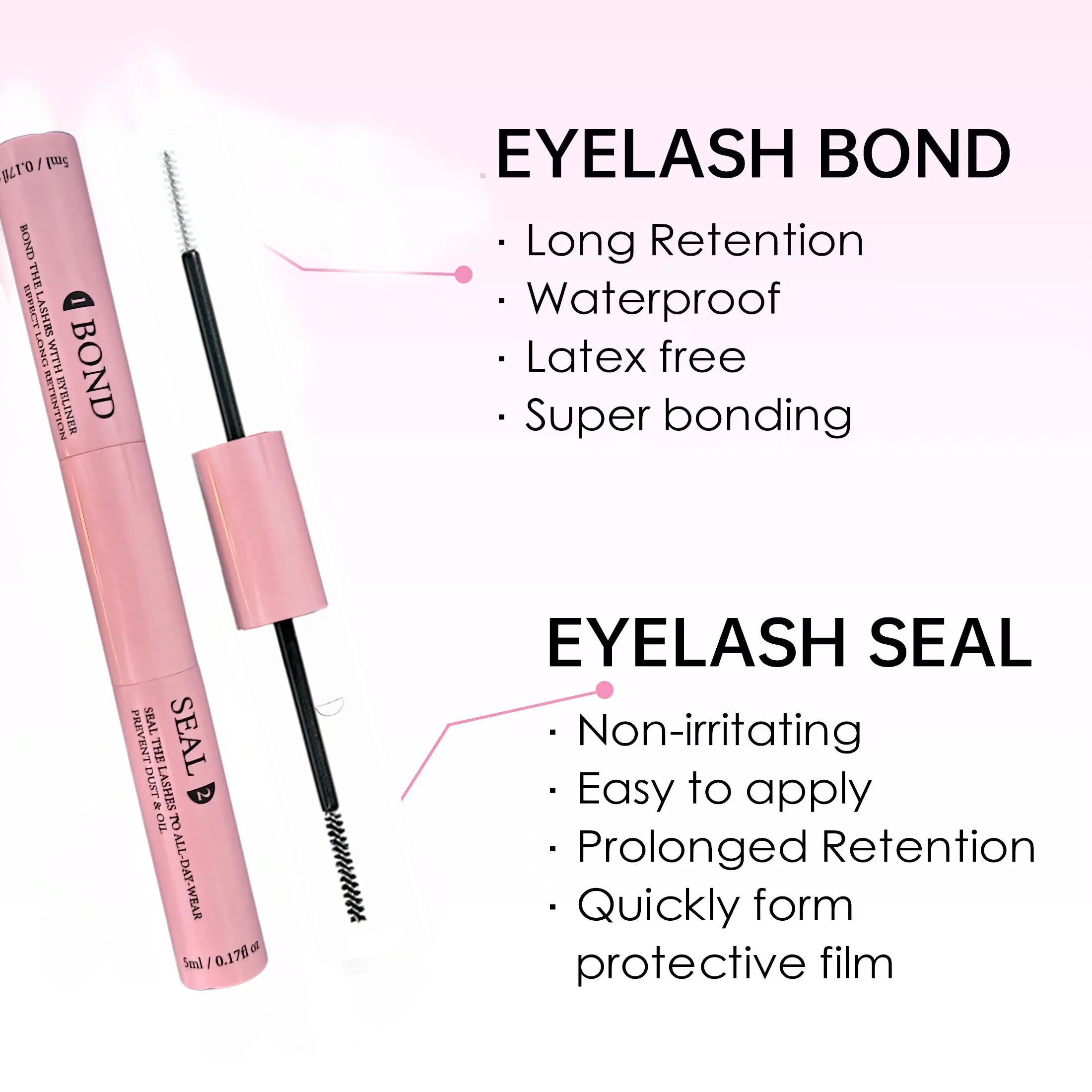 Lash Bond and Seal 10ml Individual Lashes Glue and Seal Super Strong Hold Lash Extension and Lash Glue Remover 5ml Tweezers Kit