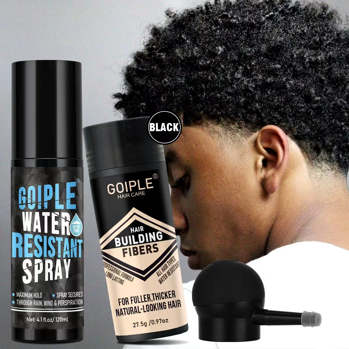 

Hair Fiber Powder+Hair Styling Spray+Nozzle Applicator Pump Instant Cover Sparse Hair Or Bald Spots,Hair Building Fibers Product