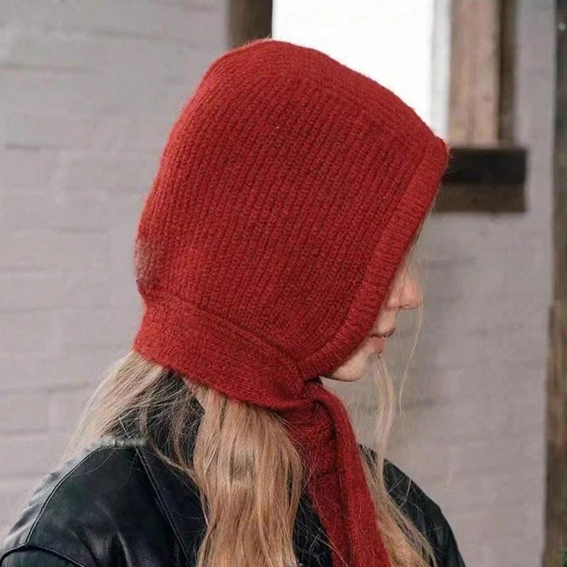 1 قطعة المرأة الخريف/الشتاء بالاكلافا متماسكة قبعة مع غطاء الرقبة ، الشارع نمط زين قبعة دافئة في الهواء الطلق #3