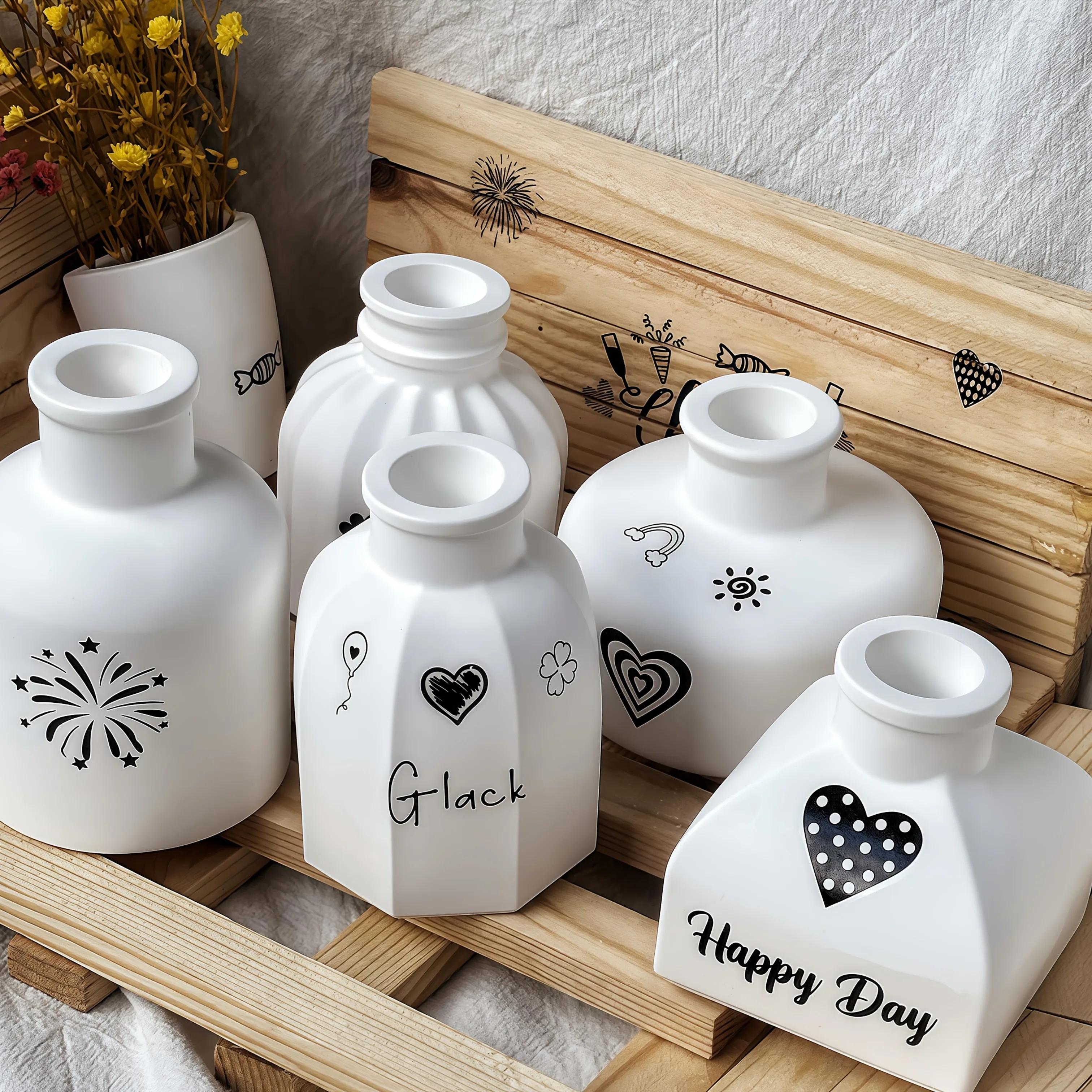 5-teiliges Kreatives Vasen-Silikonformen-Set für DIY-Blumentöpfe und Dekorationsartikel; Gießformen für Beton, Gips – Detail 7