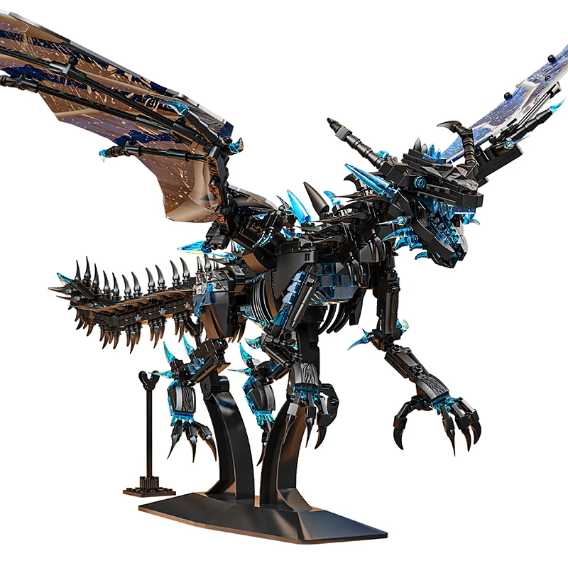 1607PCS Frost Wyrms Blocks Model Ice Dragon Assembly Building Bricks Toys Collection Creative Ornament Adult Kids Boys Gifts
