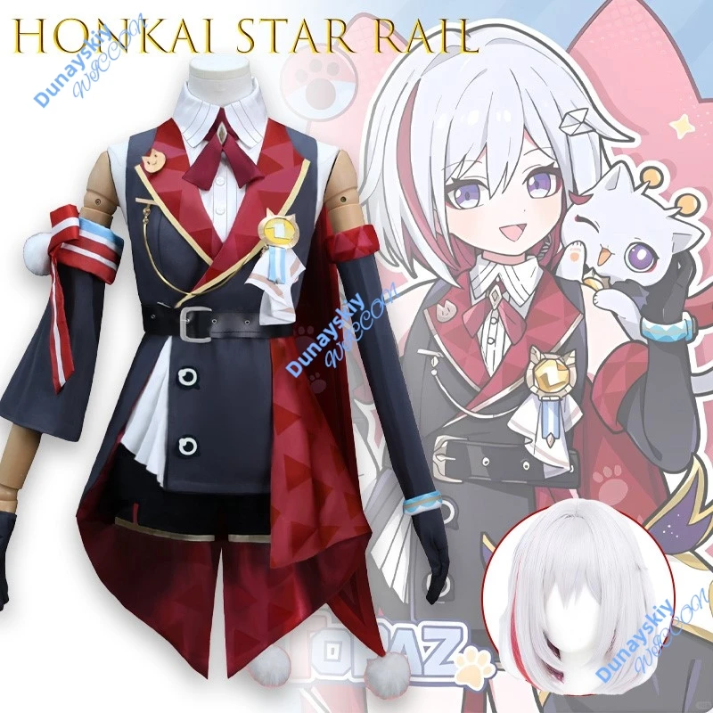 

Топаз Little Cat Series Honkai Star Rail Косплей Костюм Полный комплект Аниме Экипировка Хэллоуин Женский Костюм