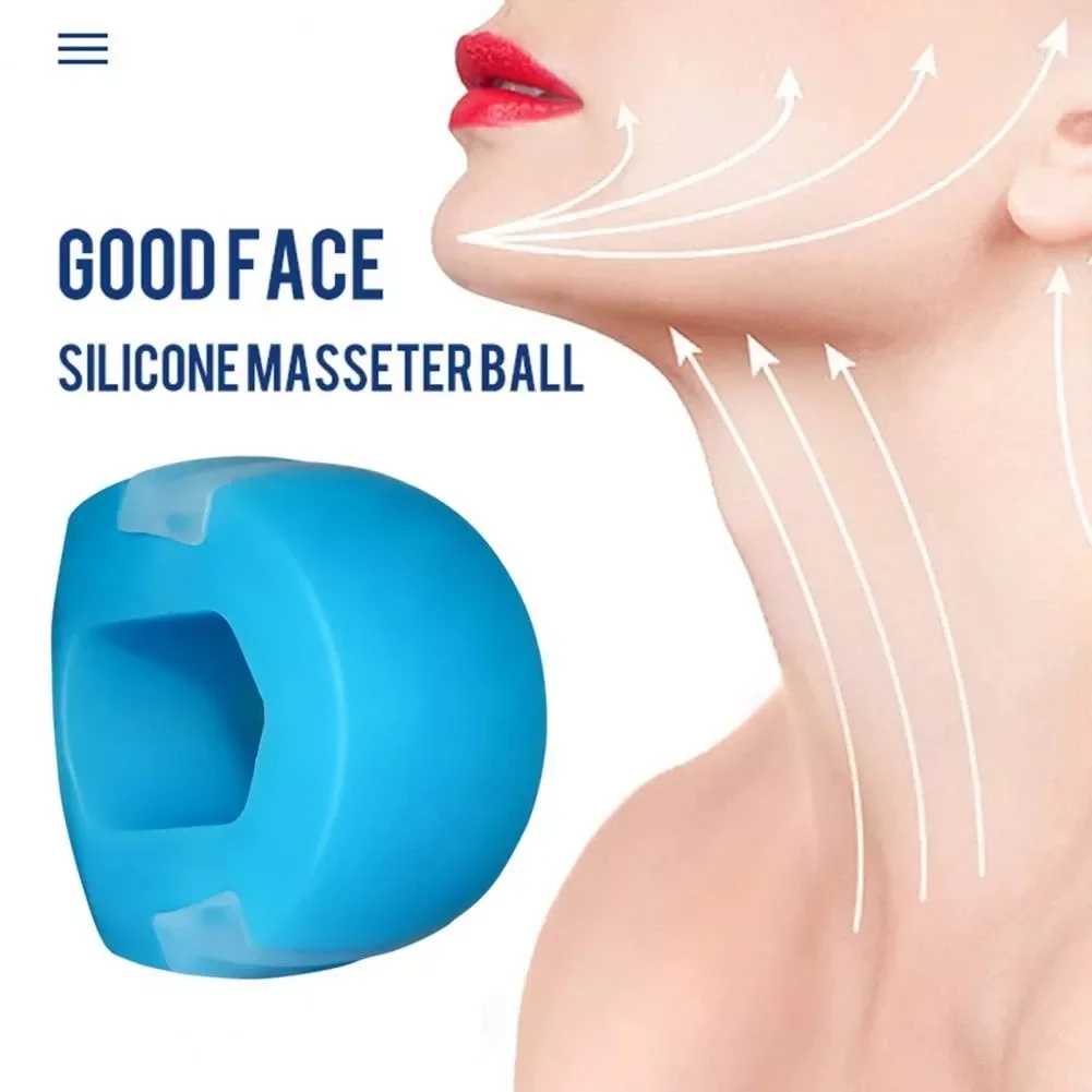 Silica Gel Lanyard Kiefer Exerciser Gesicht Stress Ball Kiefer Muskel Gesichts Toner Wangenknochen Trainer Gym Fitness Übung Ausrüstung