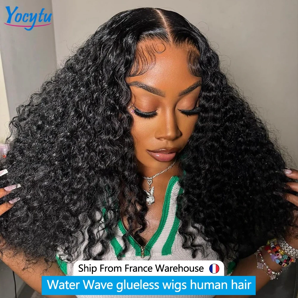 Wear And Go Bob Wig Human Hair Water Wave Short Bob Human Hair Wigs 4x4 Glueless Wigs Human Hair 200% Density Glueless Wig Human Hair Ready To Wear Curly Bob Wig Human Hair Glueless 3 Days Delivery France