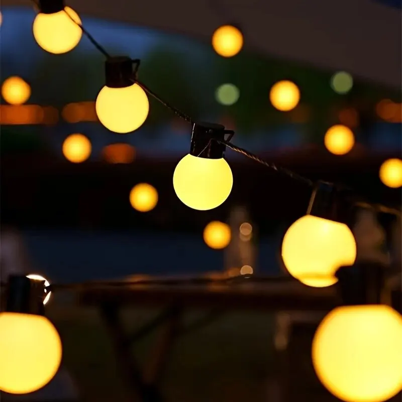 1PC LED Solar Light String,Outdoor White Balls Decoration Lights Hanging Lights For Garden,Yard,Patio,Balcony,Camping&Holidays