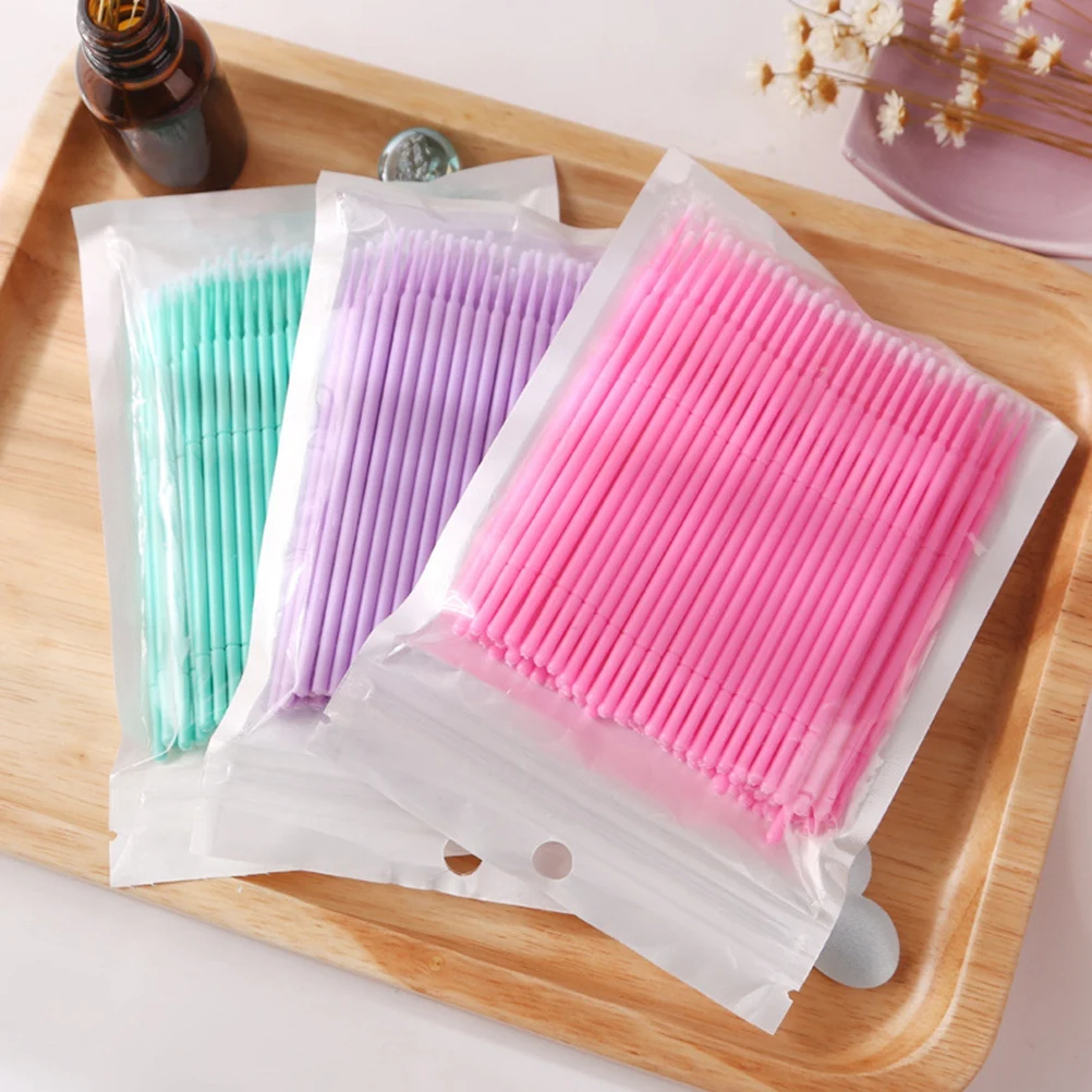 

100pcs Eyelash Cotton Swabs Disposable Micro Applicators Makeup Tools Non-Linting For Eyelash Extension Removal Nail Art