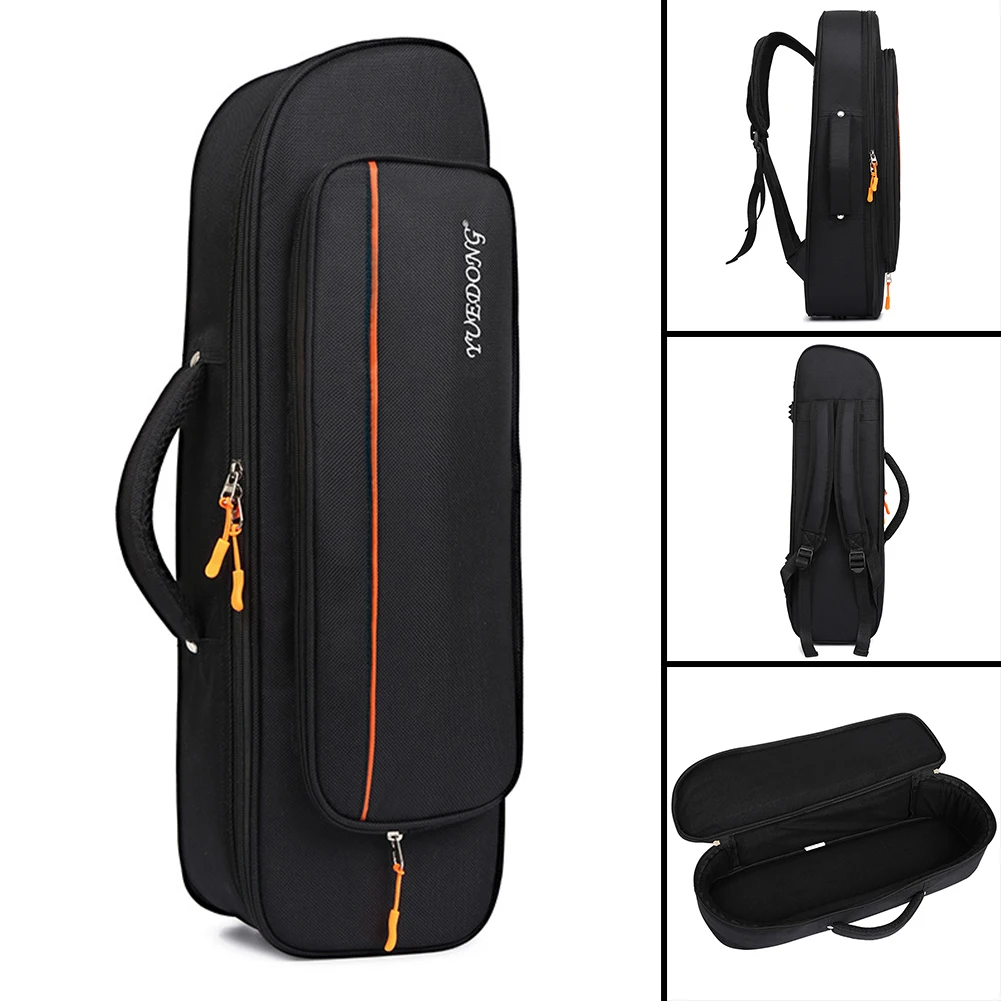 Musical Instruments Trumpet Bag Backpack Black Oxford Cloth Soft Storage Case Trumpet Bag 22.44 X 6.69 X 5.12inch