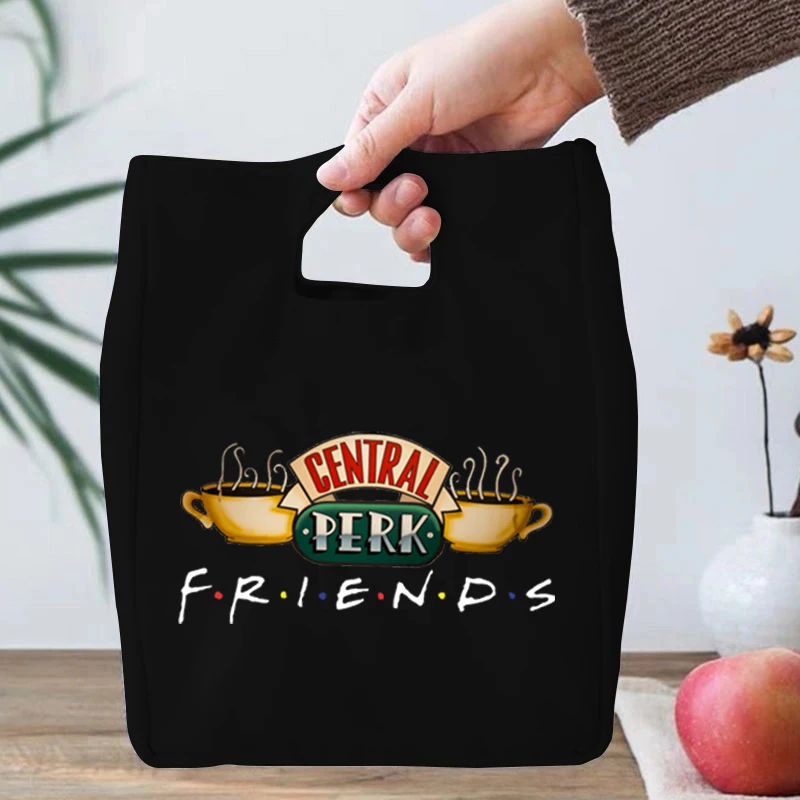 Central Perk Friends Print Lunch Bags donna uomo Portable Insulated Tote Bags Friends TV Show Thermal Foods Eco Kids Lunch Bags