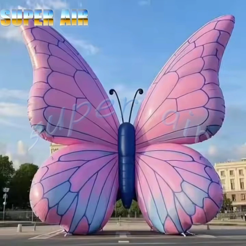 Décoration d'éclairage géant pour scène et fête, modèle de papillon gonflable d'insecte