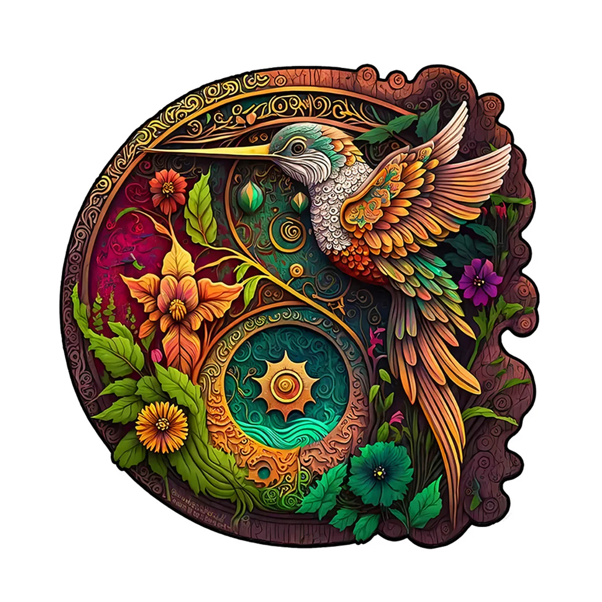 

Hummingbird Disc Children's Educational Wooden Colorful Puzzles, Irregular Animal Puzzles Are Difficult for Adults To Decompress