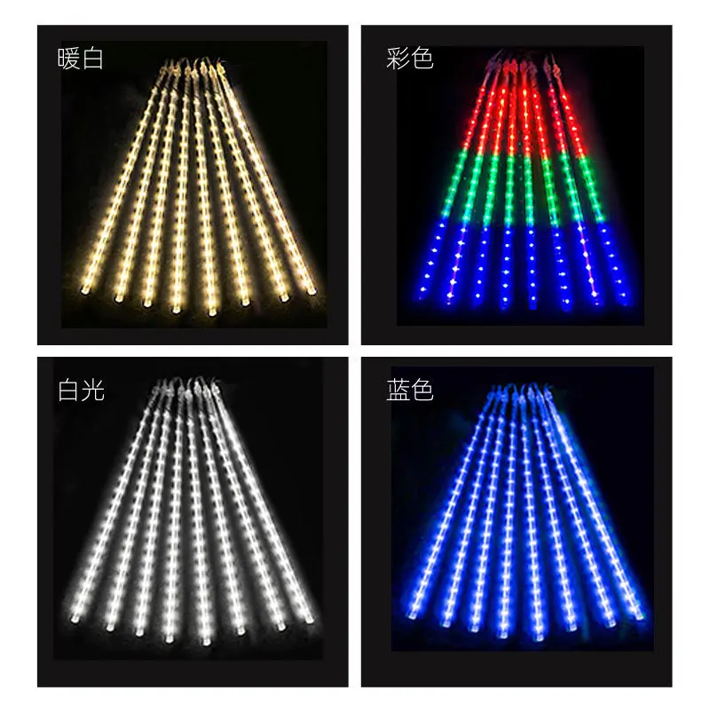 1pc 30CM LED Meteor Shower Rain Lights Waterproof Falling Raindrop Fairy String Light for Christmas Holiday Party Patio Decor