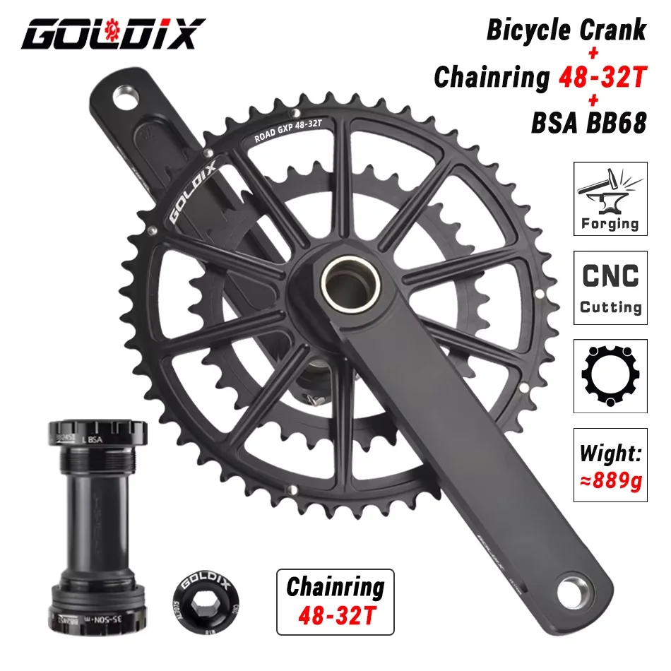 Goldix 50-34t/52-36t/53-39t Rennrad kurbel ultraleichte 22/20-Gang-Kurbel für Shimano Sram 105 7020 8020 Getriebe