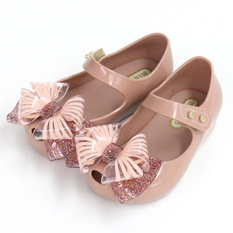 2023 Spring/Summer New Girls\' Sandals Baby Children\'s Jelly Shoes Soft Sole Comfortable Bowknot Princess Beach Shoes