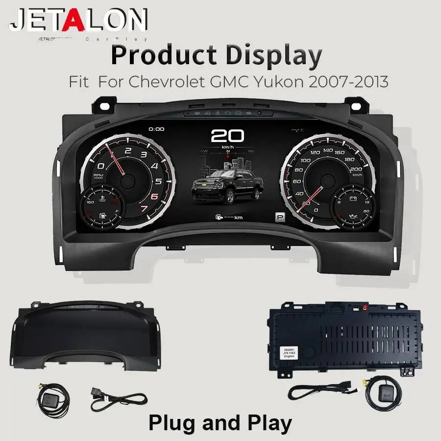 

For GMC Chevrolet Silverado Tahoe Suburban Yukon 2007-2013 15.1inch Car Digital Instrument Cluster LCD Speedometer Dashboard