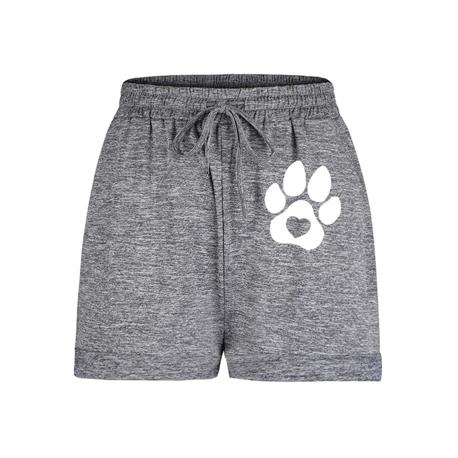 Lässige Shorts Frauen hohe Taille Katzen Klauen druck Kordel zug schnell trocknen elastische Sports horts Fitness studio Damen bekleidung женские шорты