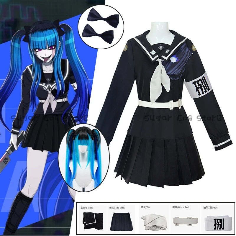 

Аниме The Hundred Line Darumi Amemiya Косплей Костюм Парик Боевая форма Головные уборы Последняя оборона Академия для женщин Девочек Хэллоуин