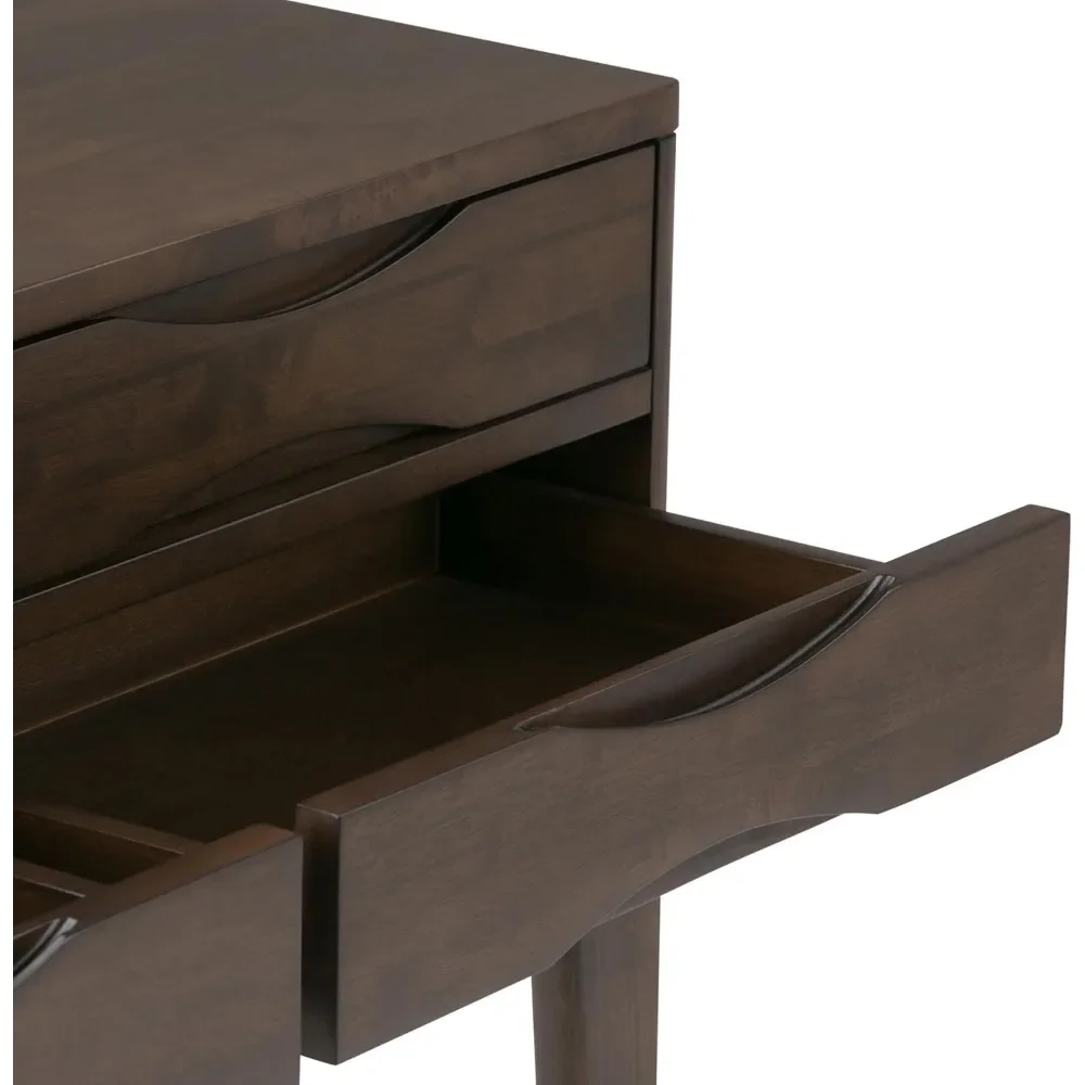 Canapé console de couloir moderne du milieu du siècle, table d'entrée dans la brochure, marron avec rangement, 4 portes de proximité, salon, 40 po de large