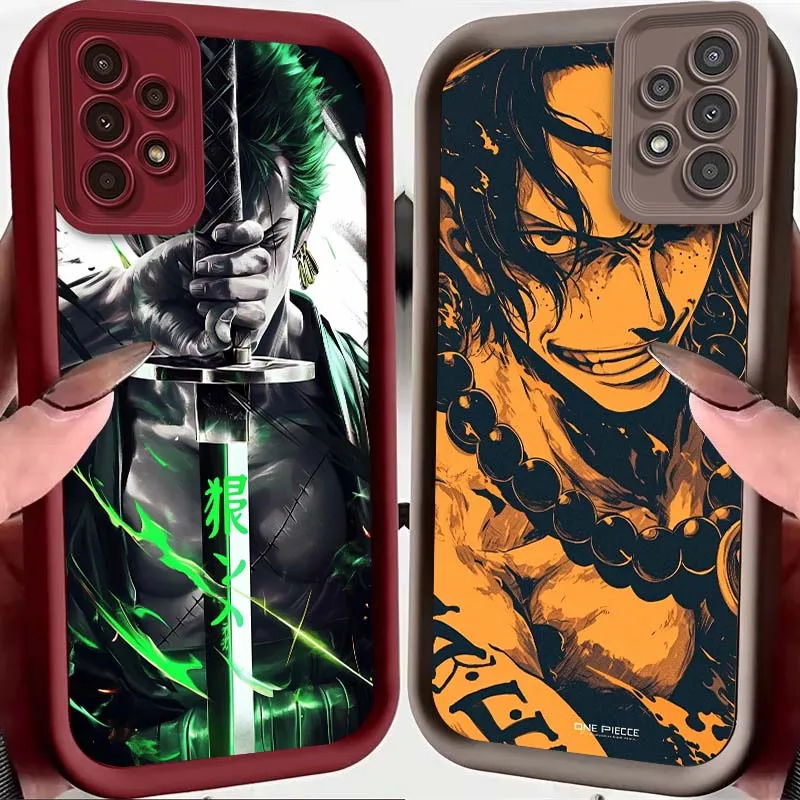 

Hot One Piece Luffy Zoro For Samsung A73 A72 A56 A55 A54 A53 A35 A32 A25 A24 A23 A21s A14 A05 5G Eye Ladder Phone Case
