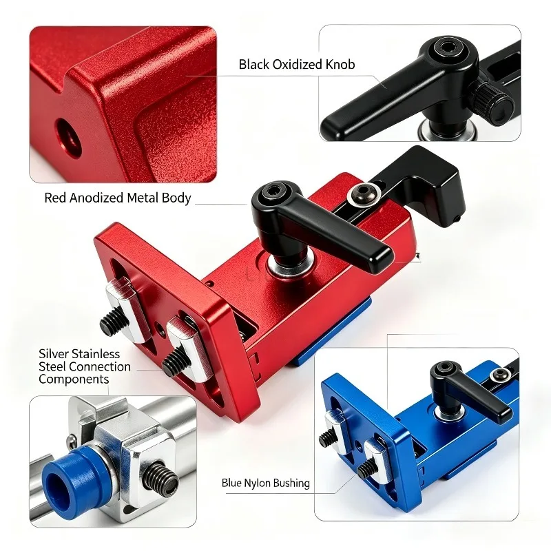 T45 Aluminum Miter Track Stop Locator 45-Type T-Slot Adjustable Positioning Sliding Block Woodworking Table Saw Rail Limiter