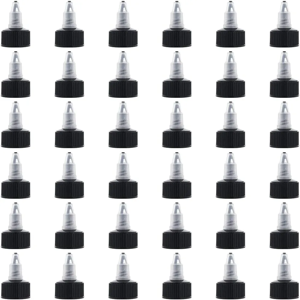 36pcs Squeeze Bottle Cap 24/410 Natural Twist Top Caps Black Replacement Caps Twist Top Cap Bottle Dispensing Caps