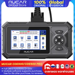 MUCAR CDE900 Pro OBD2 strumento diagnostico diagnosi del sistema completo 28 manutenzione controllo bidirezionale ABS SRS TCM ECM scanner tools