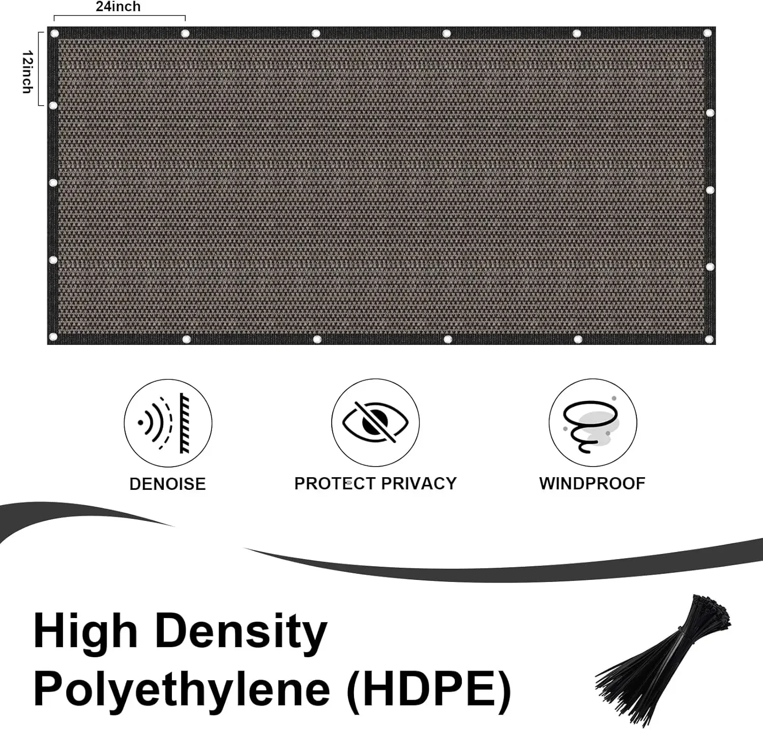 [صفقة ساخنة، أفضل بائع! ]8'x106' سياج شاشة الخصوصية في الهواء الطلق شبكة سياج يغطي شاشة سياج كتلة الرياح مع الحلقات
